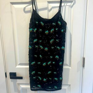French Connection Black Sequin Mini Dress